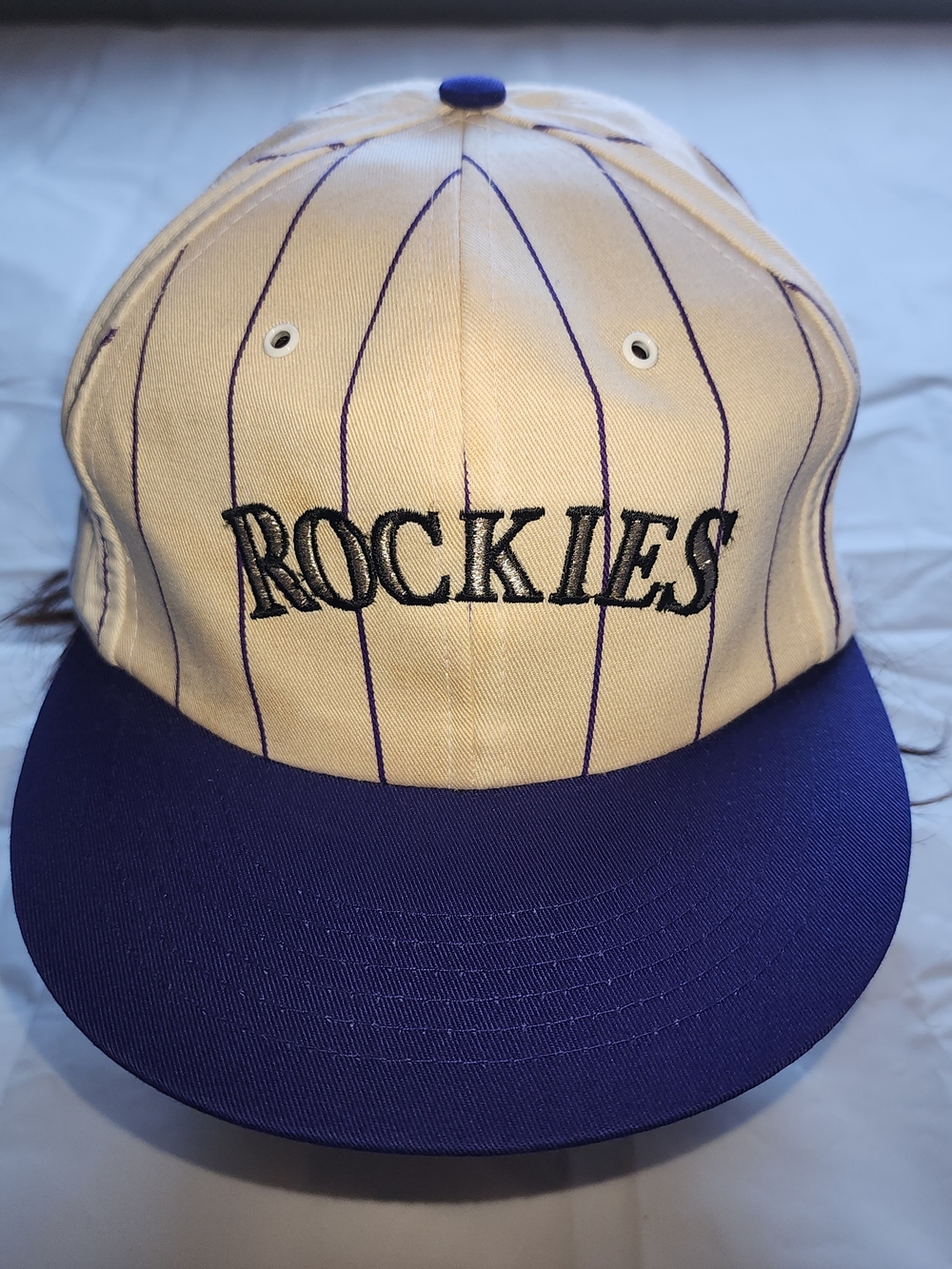 Rockies Pinstripe Two-Tone Baseball Cap - Cream & Purple